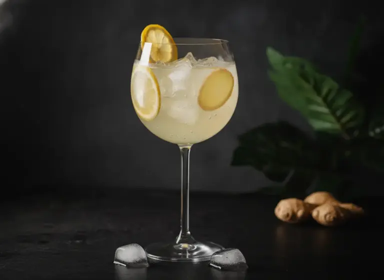 Zitronen-Ingwer-Spritz – alkoholfrei im Glas