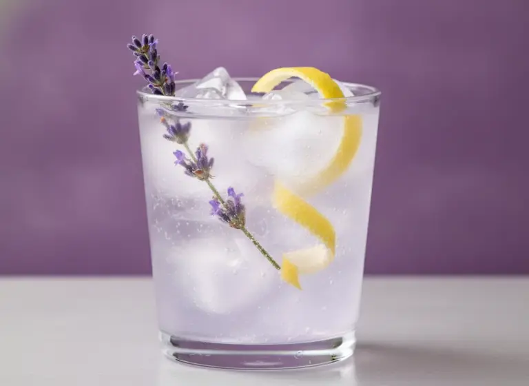 Zitronen-Lavendel Gin Tonic im Glas